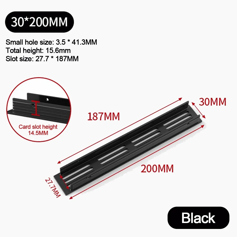 Aluminum Alloy Cabinet Breather Hole Cover Rectangle 30mm Wide Wardrobe Air Vent Decor Breathable Mesh Ventilator Grille Cover