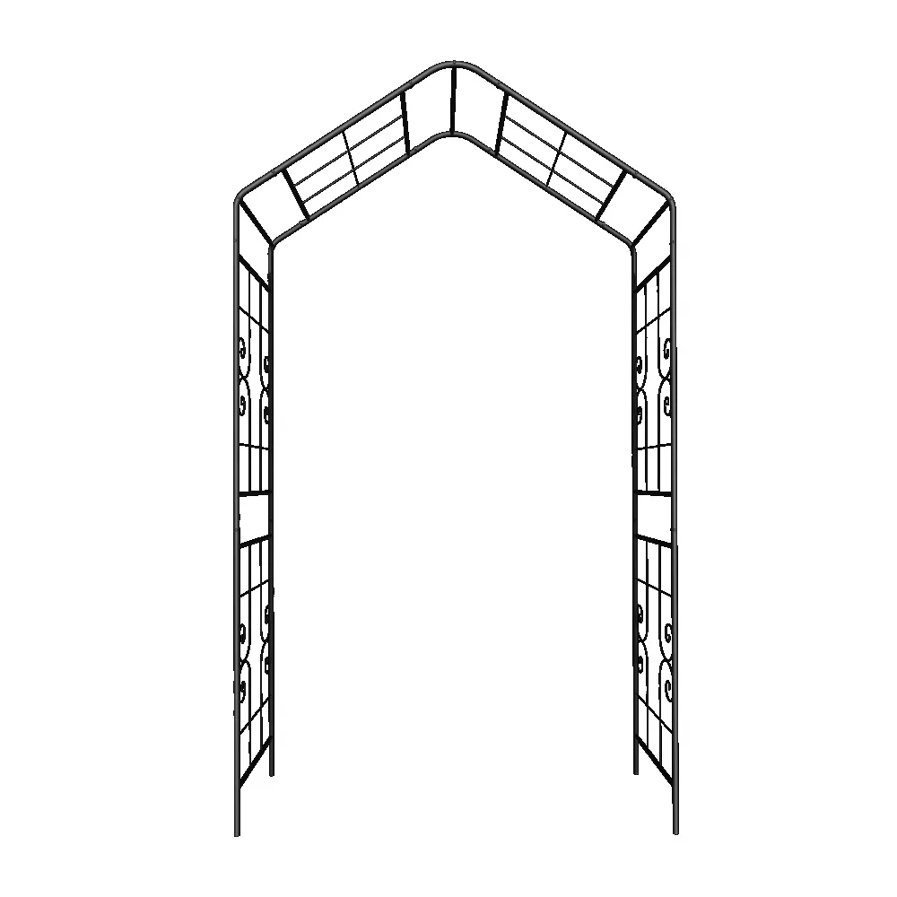 

Metal Garden Arch L56.3'' X W16.93'' X H94.5'' Grapevine Climbing Plants Support Rose Arch Outdoor Black