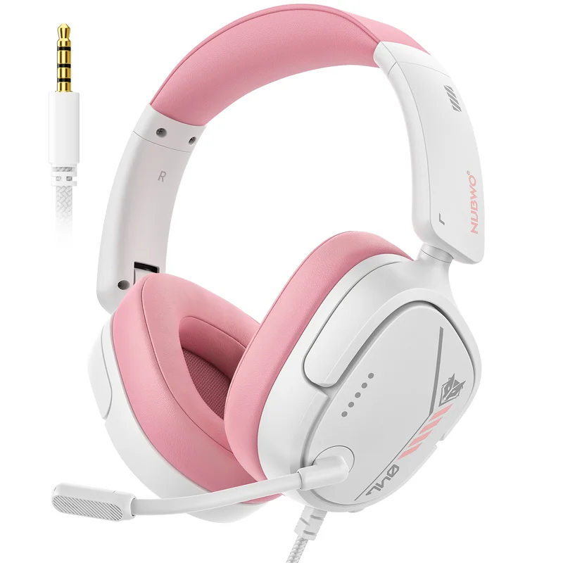 NUBWO HG04L Gaming Headset for PS5/PS4 Xbox Series X|S/Xbox One Switch 250g Lightweight Clear Unidirectional Mic 3.5mm Jack