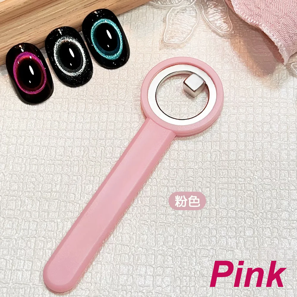  Glasperlen speziell für Katzenauge, rosa Nagel-Magnetstab, neu verbessertes Nagellack-Kleber-Magnetstab, Doppelkopf-Magnetwerkzeug