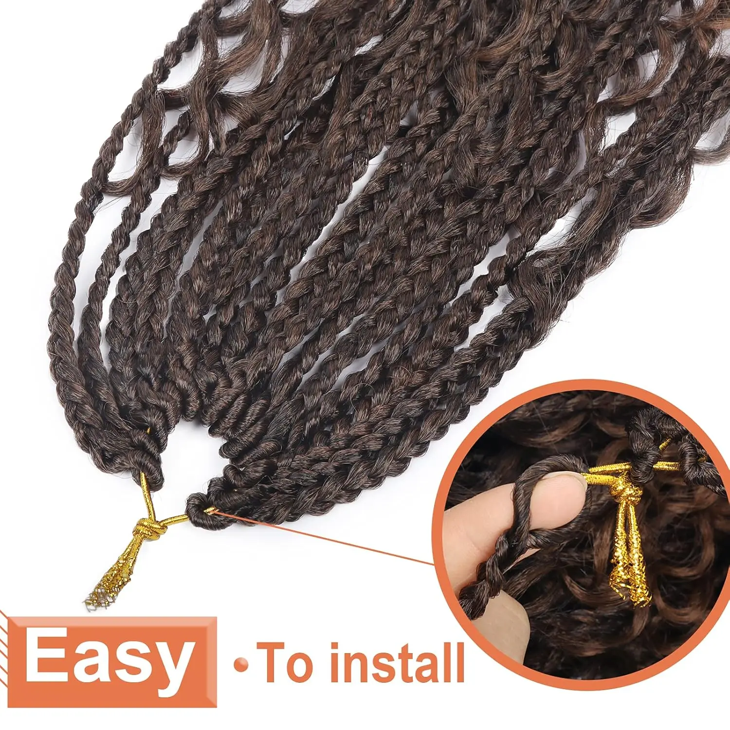 Boho Box Braids Goddess Box Braids Crochet Hair Bohemian Hippie Braids Braiding Hair Box Braids with Curly Ends Messy Synthetic