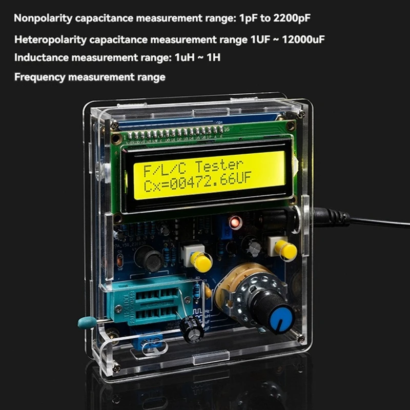 Capacità Induttanza Frequenza Misurazione Display Kit elettronico fai-da-te PCB Progetto di saldatura fai-da-te Pratica saldatura