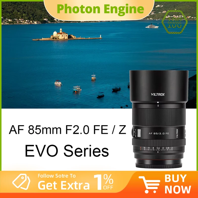 Objectif autofocus plein format Viltrox 85 mm F2.0 EVO pour appareils photo hybrides FE / Nikon Z