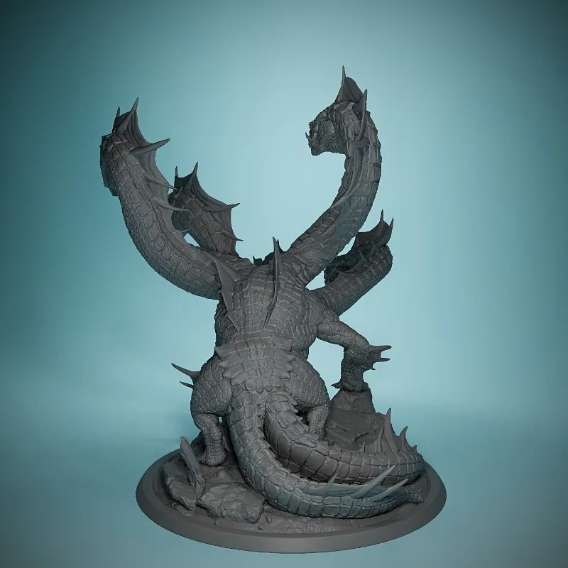 Estatueta em miniatura Hydra de 2,56 polegadas - Modelo DIY de resina ABS pintável para personalização - Acessório ideal para D&D, aficionados