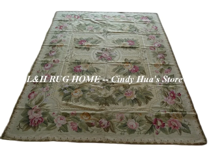 Free shipping handmade needlepoint woolen rugs, handmade carpets high quality 9'x12' for HOME DECORATION