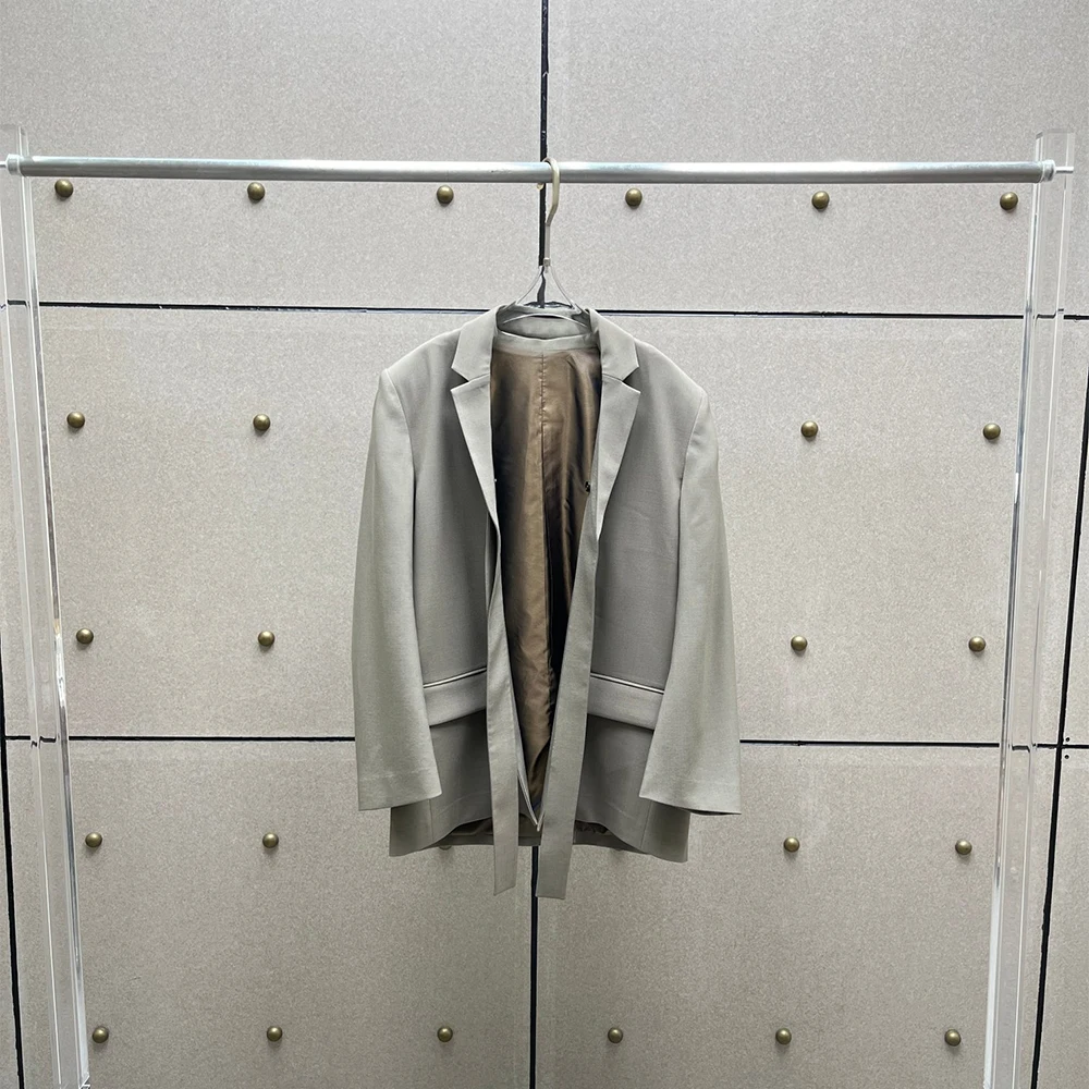 เสื้อแจ็คเก็ตผู้หญิงสไตล์ Y2K แต่งขอบผ้าซาติน เรียบหรู ดูดี มีระดับ เหมาะสำหรับใส่ทำงาน แขนยาว รุ่นใหม่ ฤดูใบไม้ผลิปี 2026