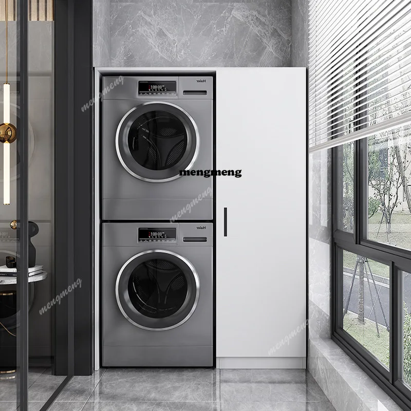 Modern simple double-layer machine superimposed dryer drum washing machine integrated balcony significant other combined cabinet