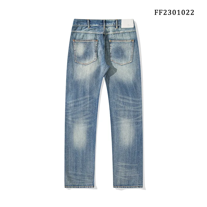 Pantaloni in Denim da uomo American minimalista sciolto tubo dritto senza bollettini Heavy-duty lavato baffi di gatto Jeans da uomo alla moda