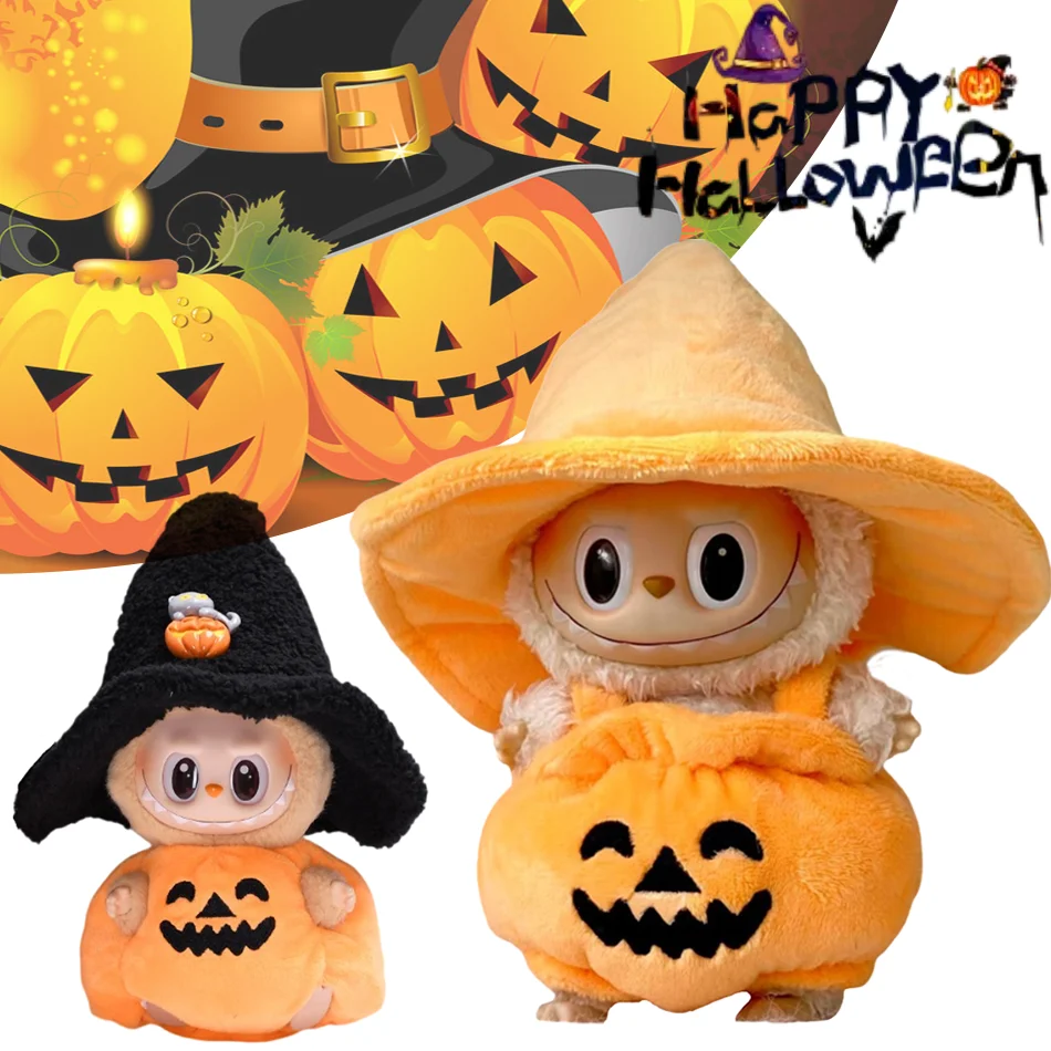 

15-17cm Labubu Clothing Universal Doll Accessories Labubu DIY Clothing Happy Halloween Pumpkin Clothing Set Birthday Gift