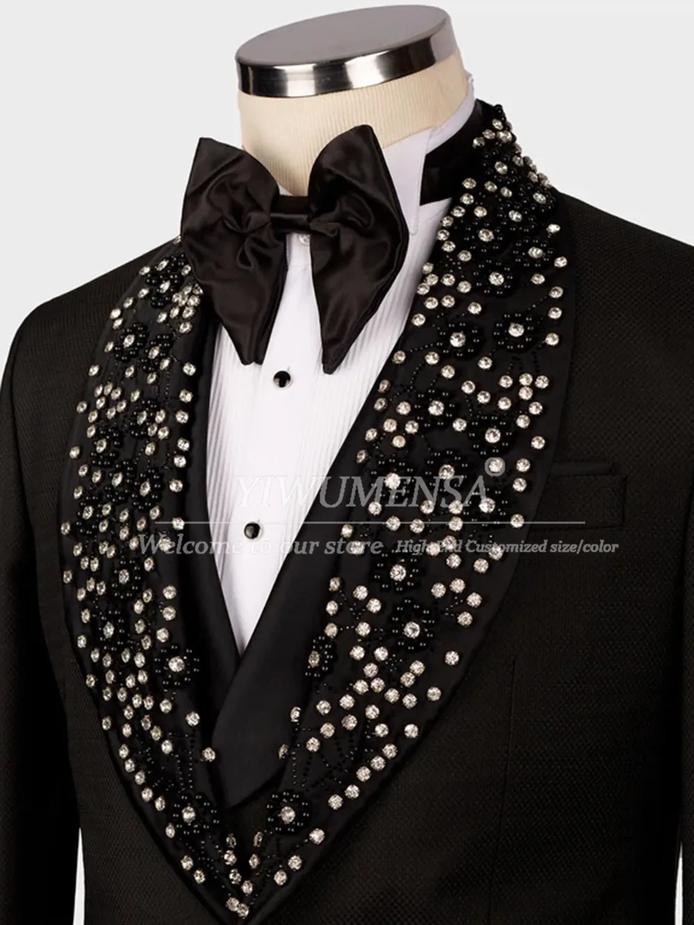 

Роскошные мужские костюмы с бисером и жемчугом на свадьбу, индивидуальные комплектные свадебные смокинги для жениха, шаль с лацканами, пиджаки для выпускного вечера, костюм Homme 2026