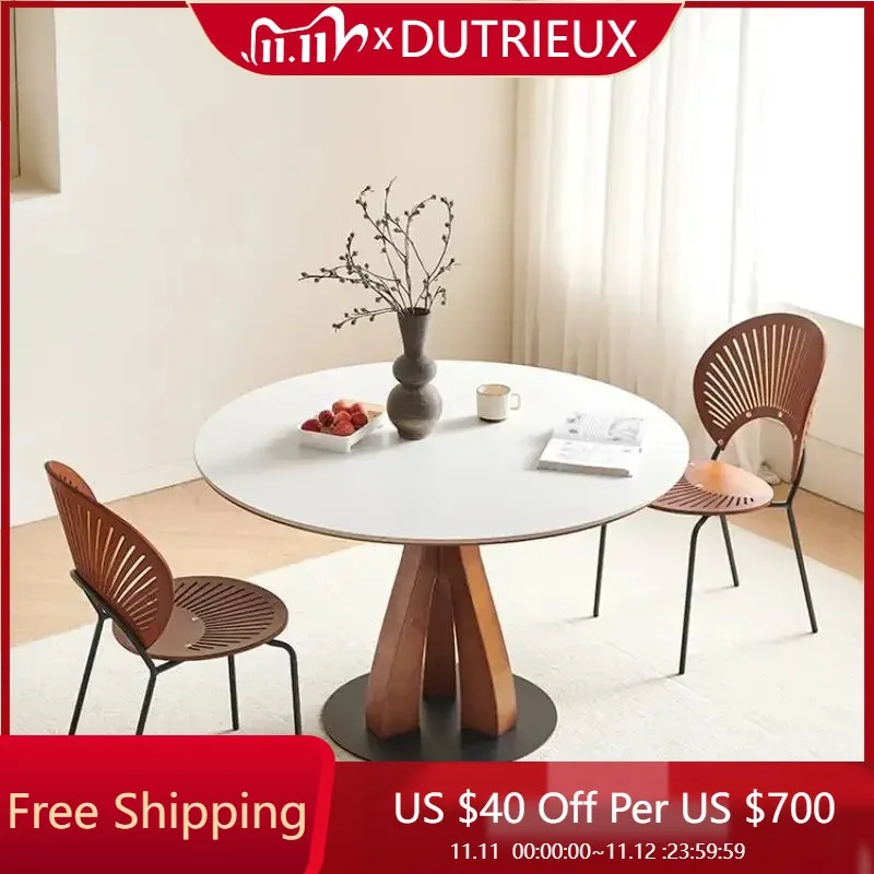 

Round Designer Dining Table Unique European Modern Kitchen Dining Table Accent Luxury Mesas De Jantar Lounge Suite Furniture