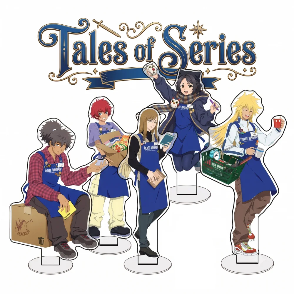 Anime Tales of Vesperia : Figurine Raven en acrylique, Plaque de bureau Village Vanguard, Décoration Itabag, Ensemble cadeau pour fans, Porte-clés