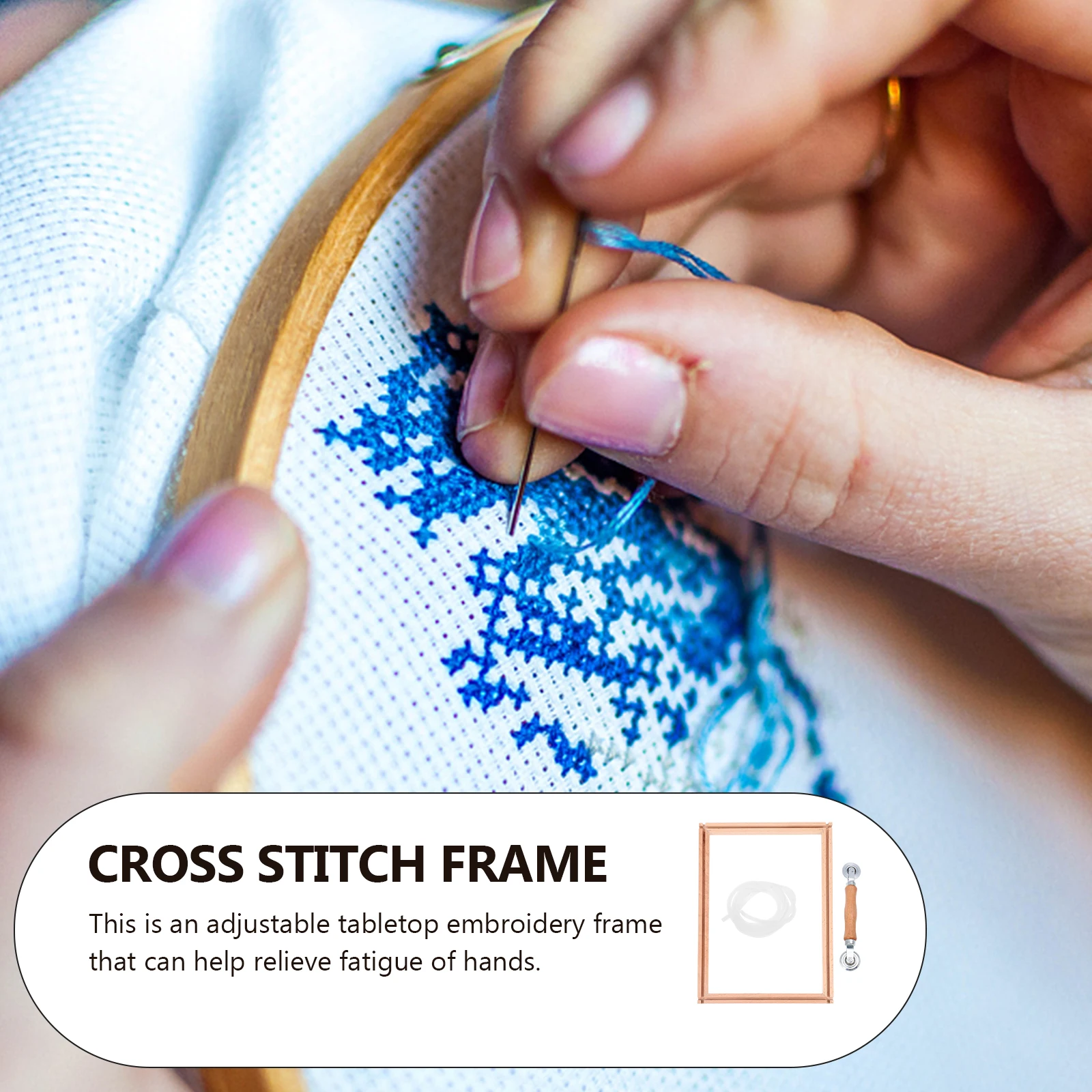 

Multifunctional Embroidery Stand Square Cross Stitch Frames Sturdy Wood Tapestry Adjustable DIY Sewing Tool Craftsmanship