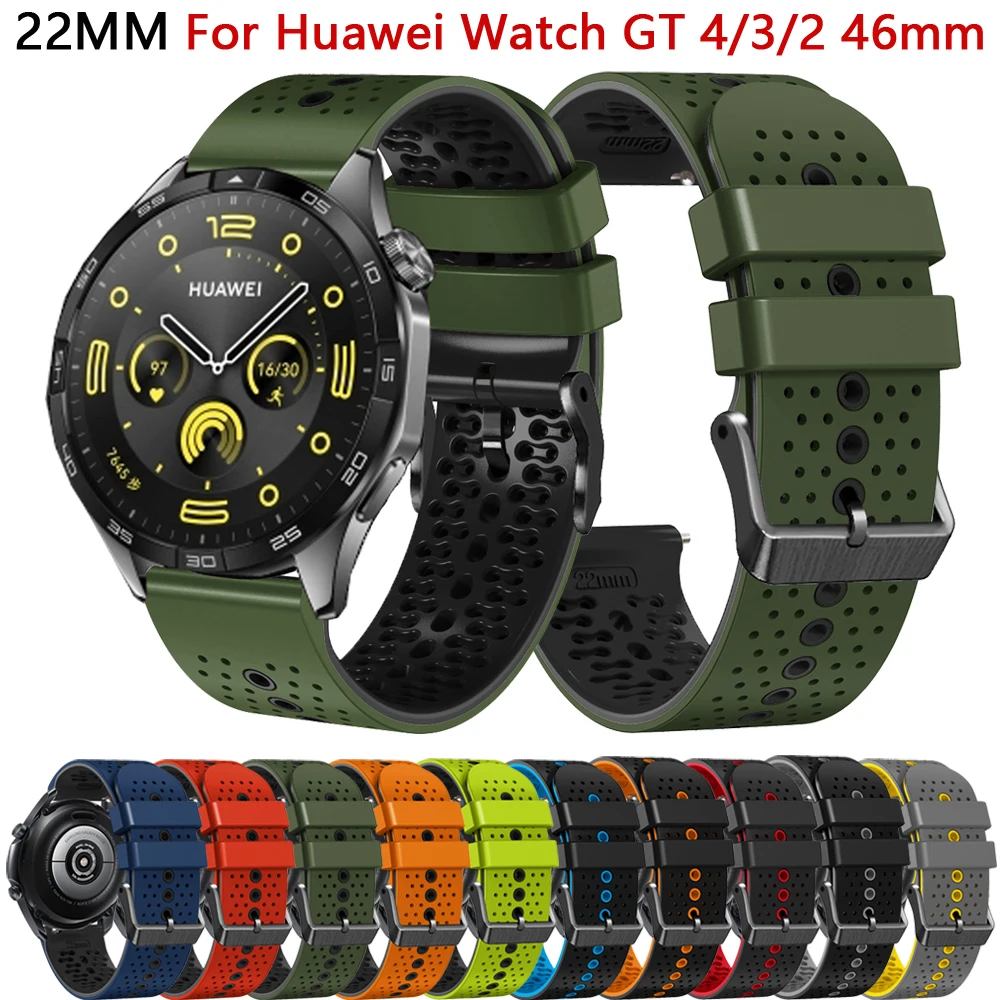 22mm Watch Strap For Huawei Watch GT 4 GT4 46mm Band Bracelet Huawei GT3 GT2 GT 3 2 Pro SE Runner 46mm Silicone Watchband Correa