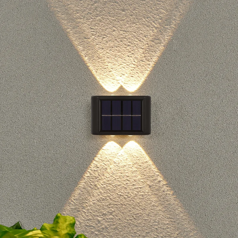 Imagem -03 - Luzes Solares Led ao ar Livre do Jardim Decoração do Quintal Lâmpadas de Parede de Lavagem Cima e Baixo Atmosfera Brilhante