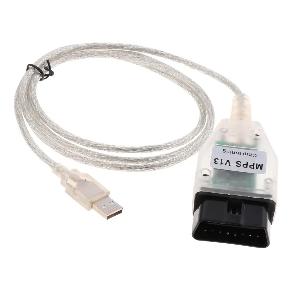 Automotive Obd2 Mpps V13 Chip Tuning Cable Plastic Extension Obdii Diagnostic Connector for Windows Xp Sp2