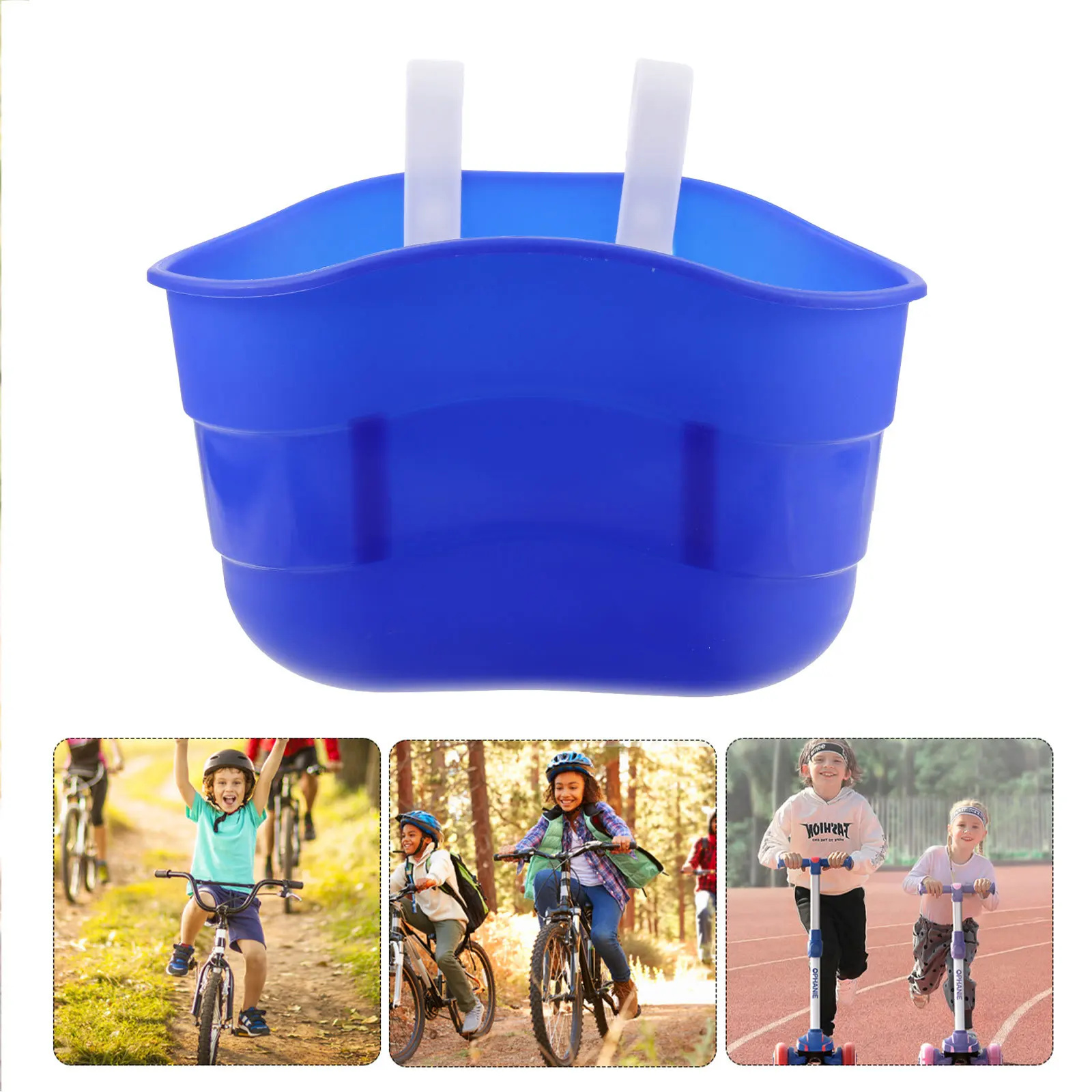 

1 pc Scooter Blue Plastic Hanging Bike Basket For Kids Easy Fit Front Handlebar No Tools Required Children Bicycle Basket