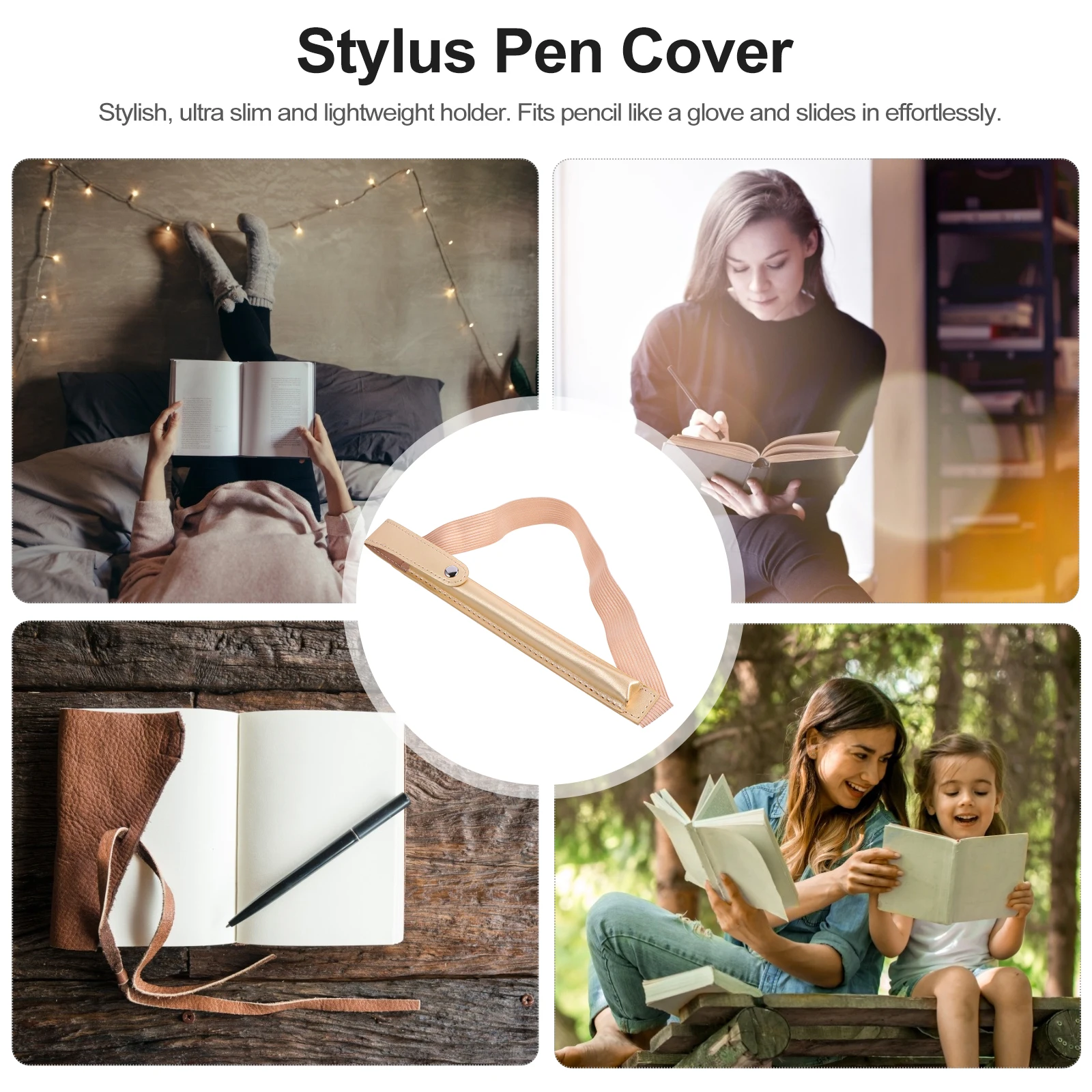 

Premium Stylus Pen Case Golden Anti-loss Bag Travel Protector Cover Ultra Slim Lightweight Fits Glove Non-skid Easy Grip