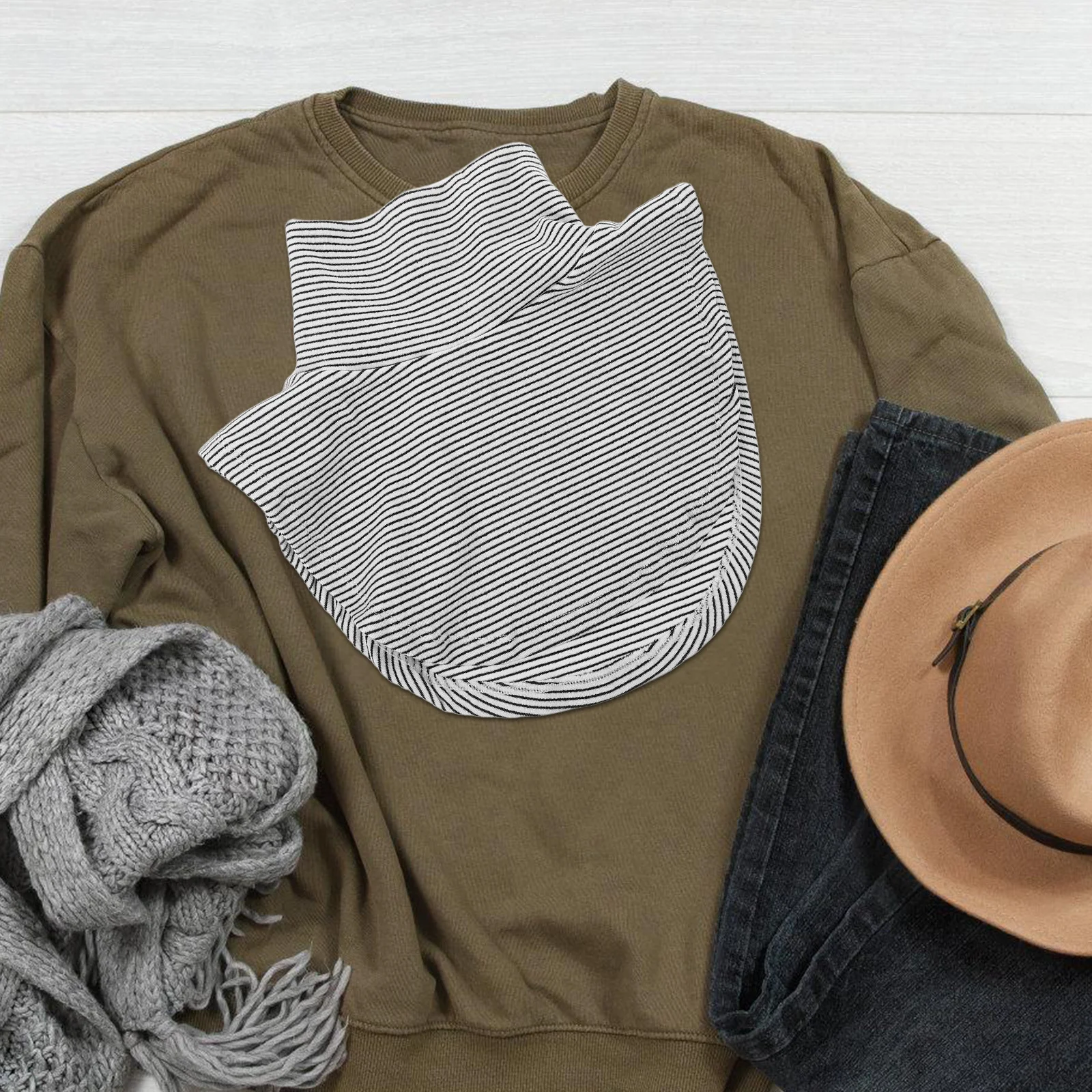 

Detachable Turtleneck Fake Collar Half Blouse Pullover Dickey For Women Men Brushed Soft Warm High Neck Shoulder Cover