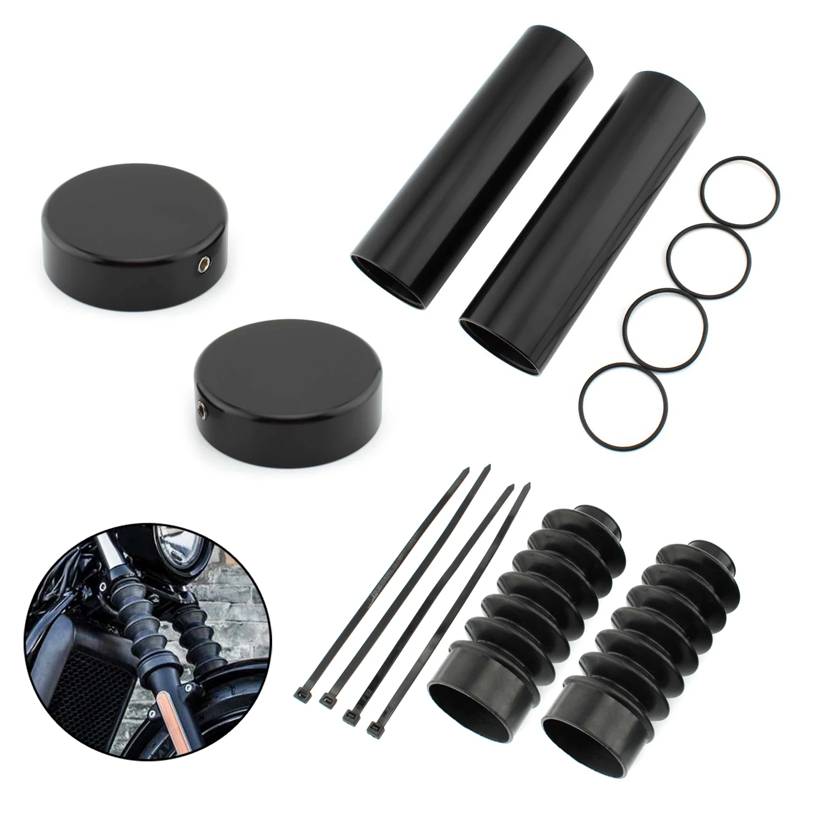 Motorcycle Front Fork Protection Kit Dust-Proof Boot Slider Shock Leg Cover For Harley Davidson Forty Eight XL1200X 2011-2015