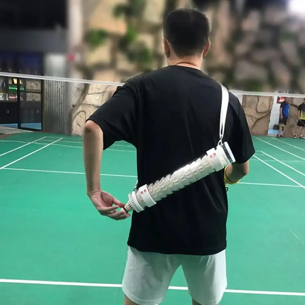 Magnetic Shuttlecocks Storage Tube Transparent Shoulder Strap Badminton Cylinder Durable Barrel Badminton Balls Holder - Image 5