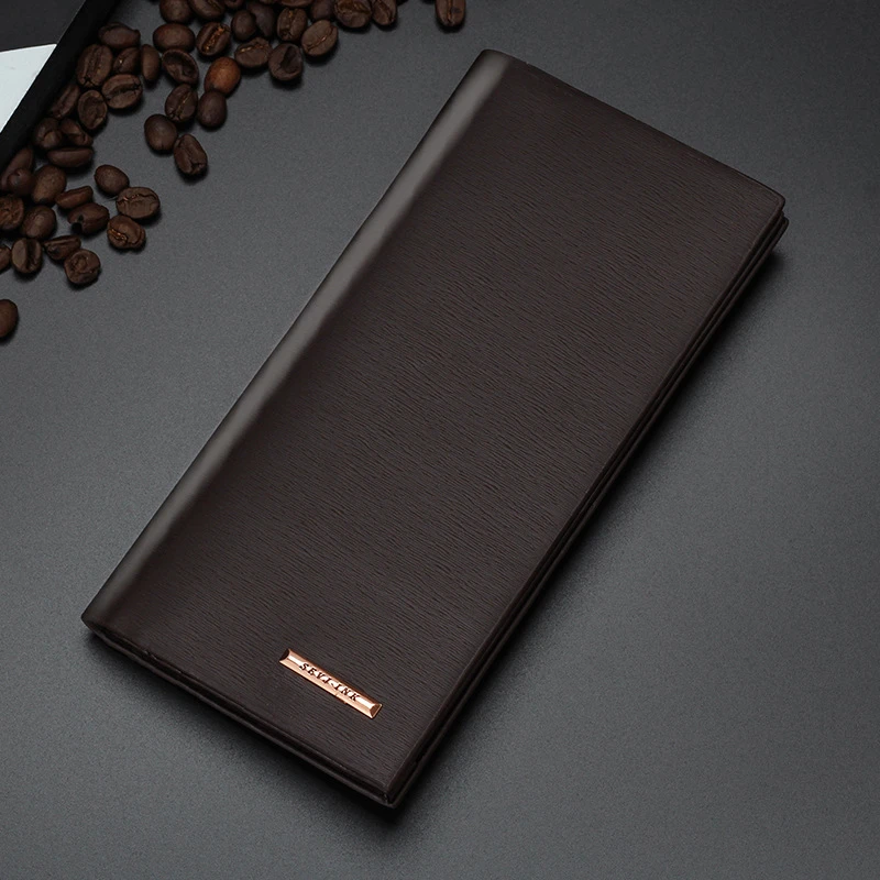Minimalistische Herren-Geldbörse aus PU-Leder, langer Stil, hohe Kapazität, mehrere Taschen, schwarz, weiß, Retro-Geldbörse für Herren und Damen, 2025,