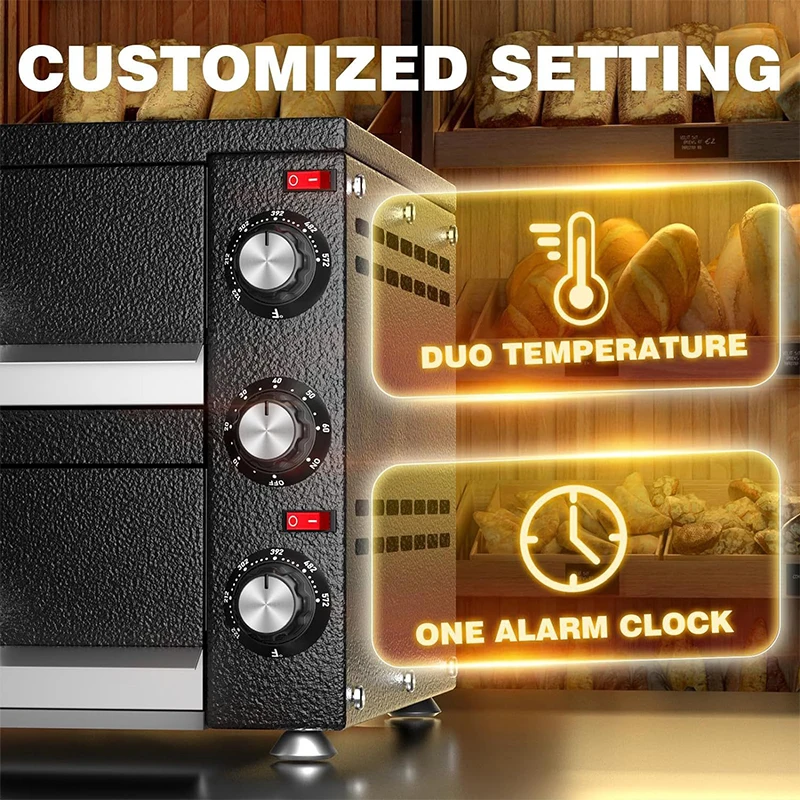 เตาอบพิซซ่า 12 นิ้ว เตาอบกลางแจ้ง อุปกรณ์ครัวเชิงพาณิชย์ เตาอบพิซซ่าแบบสองชั้น เตาอบบาร์บีคิวเชิงพาณิชย์