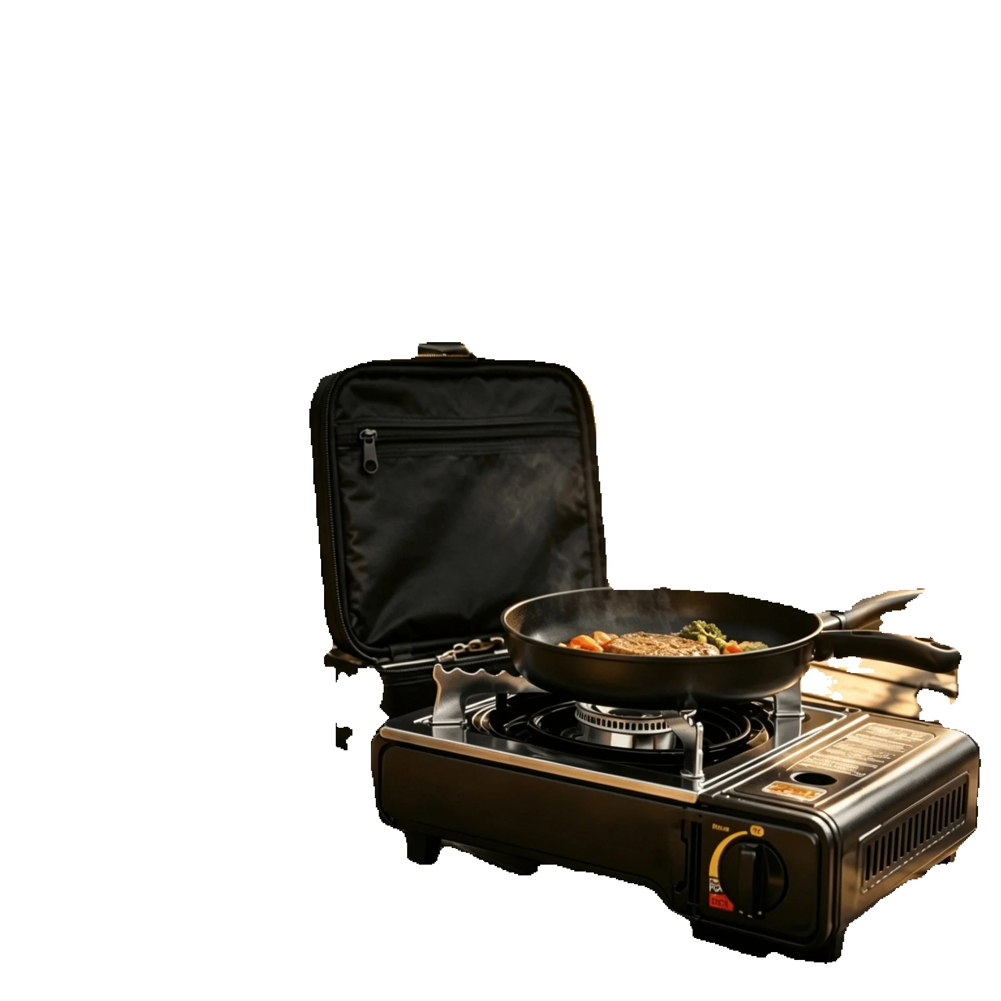 Tragbarer Campingkocher 2,4kW, Einzelbrenner Butan-Gaskocher mit Sicherheitsabschaltung, Einstellbarer Flamme und Tragegriff für Outdoor-Kochen, Picknick, Wandern & Reisen