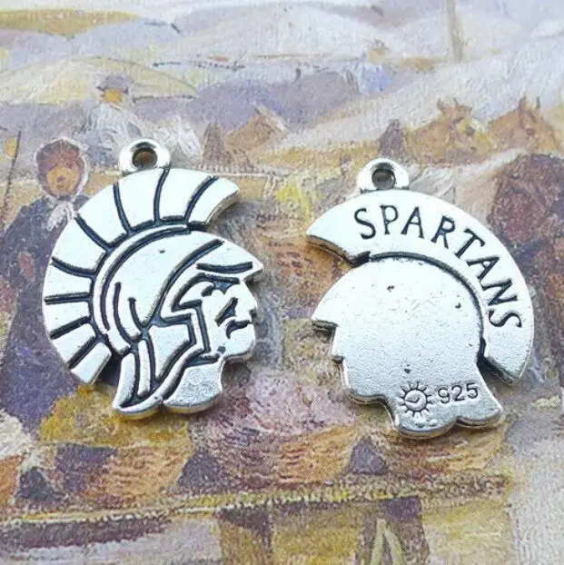 15PCS 17X23mm Alloy Charm SPARTANS Letter Pendant EF3738