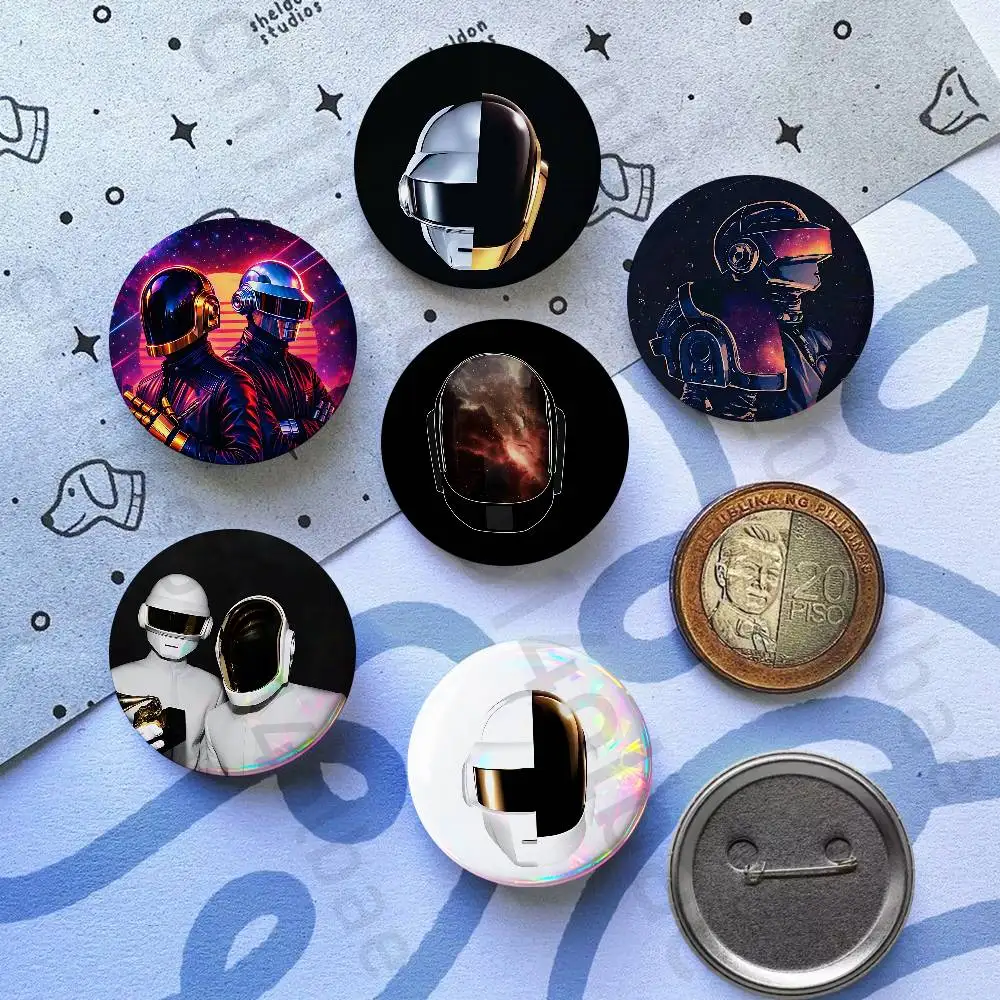 D-Daft P-Punk Band 32/44/58mm Handmade Pins Round Brooch Badge Backpacks Clothes Jewelry Gifts