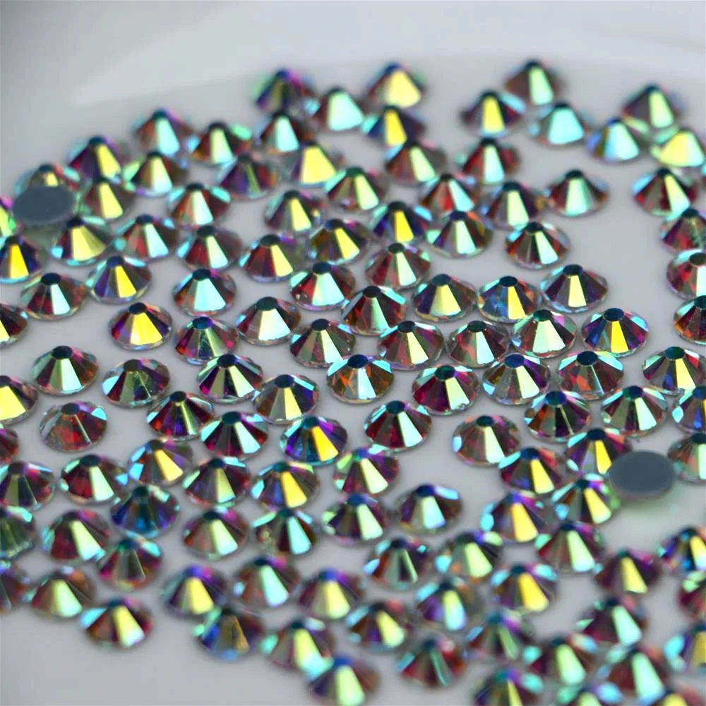 AAAAA Luxus Hotfix Strass Klar AB SS4 bis SS50 Gemischte Größen Glaskristalle Flache Rückseite Aufbügelbare Diamanten Hot Fix Strasssteine – Detail 4