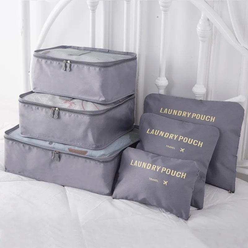 Juegos de maletas de viaje para almacenamiento, 6 uds., bolsas impermeables para cubierta de carrito, organizador de equipaje portátil, bolsa, cubo de embalaje para maletero