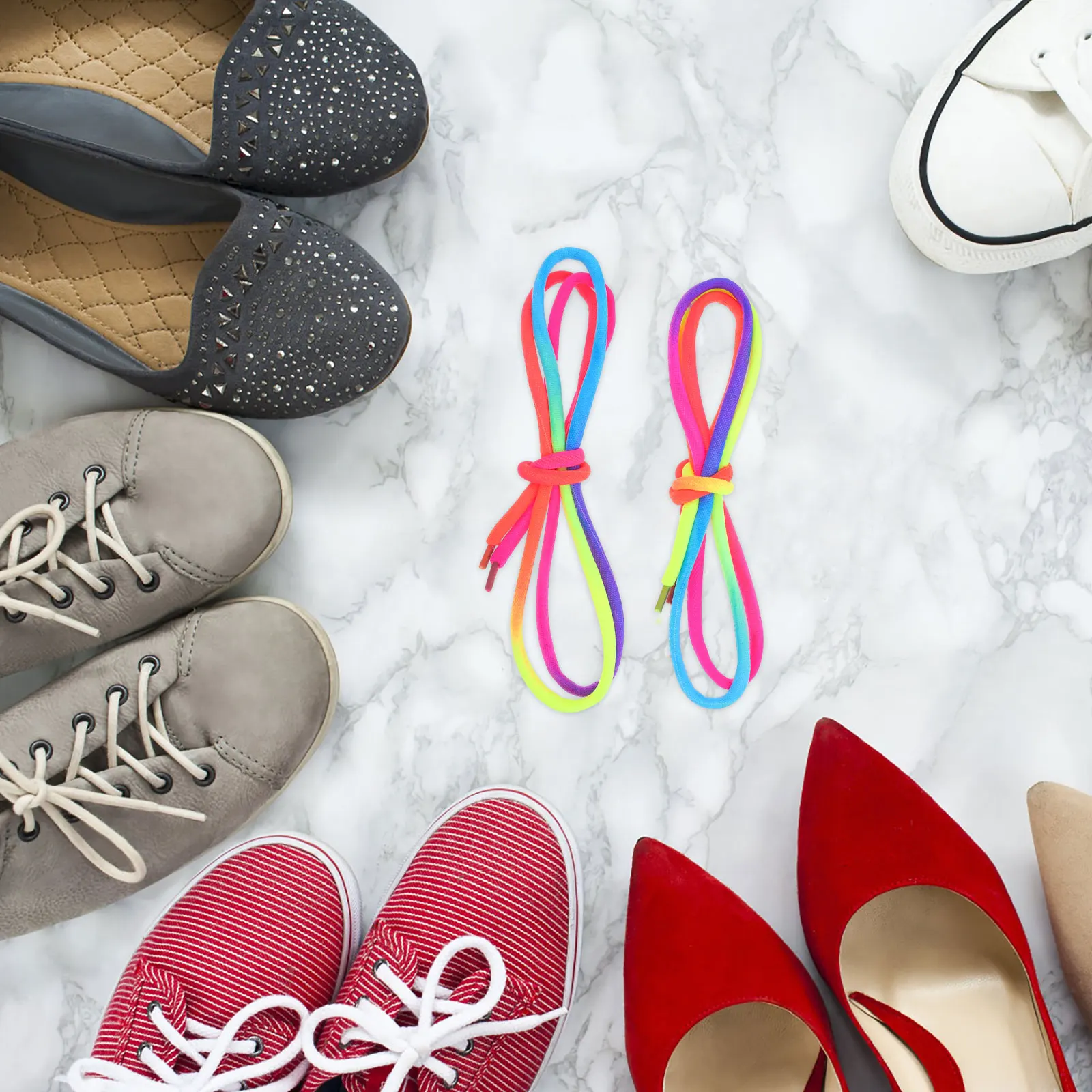 

Rainbow Round Shoelaces 120cm Colorful Laces for Sneakers Fashion Accessory Gradient Shoe Accessories Canvas Shoes Laces