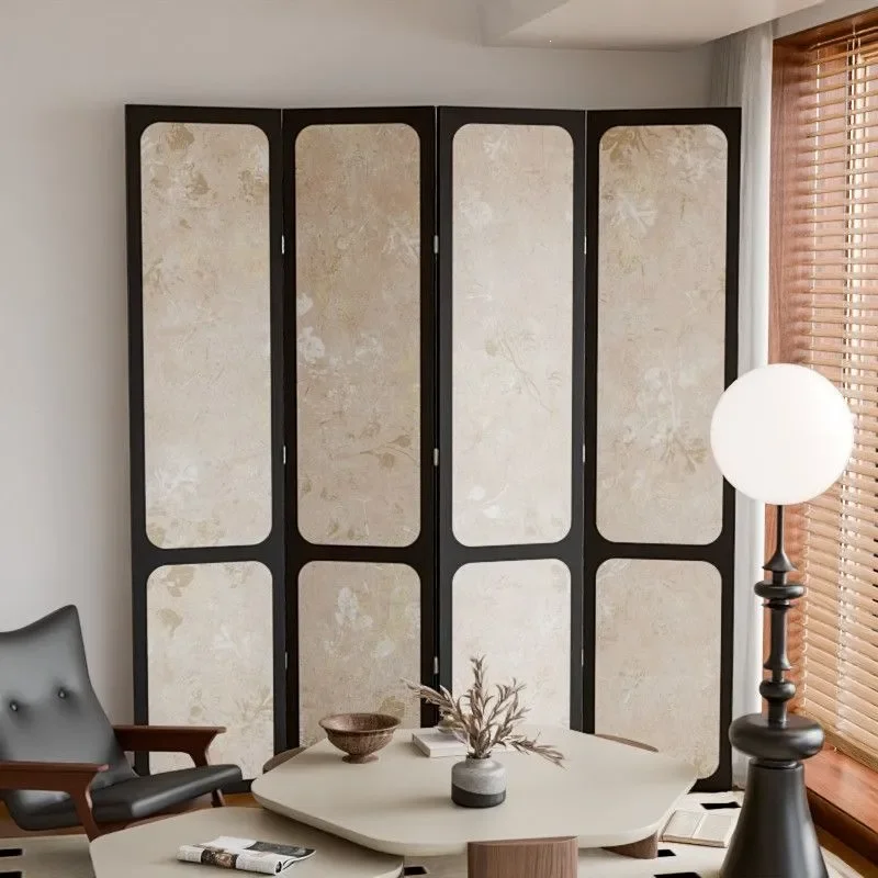 Series French Retro Foldable Screen Partition High‑End Mobile Room Divider Decorative Blocking Panel for Living Room Office