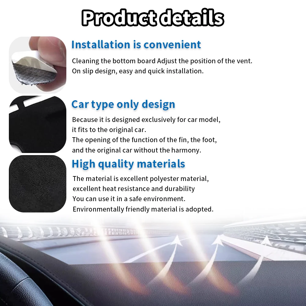 for Peugeot 3008 2009-2013 2014 2015 Car Dashboard Cover Dashmat Sunshade Anti‑UV Anti‑Glare Dash Mat Interior Accessories view 6