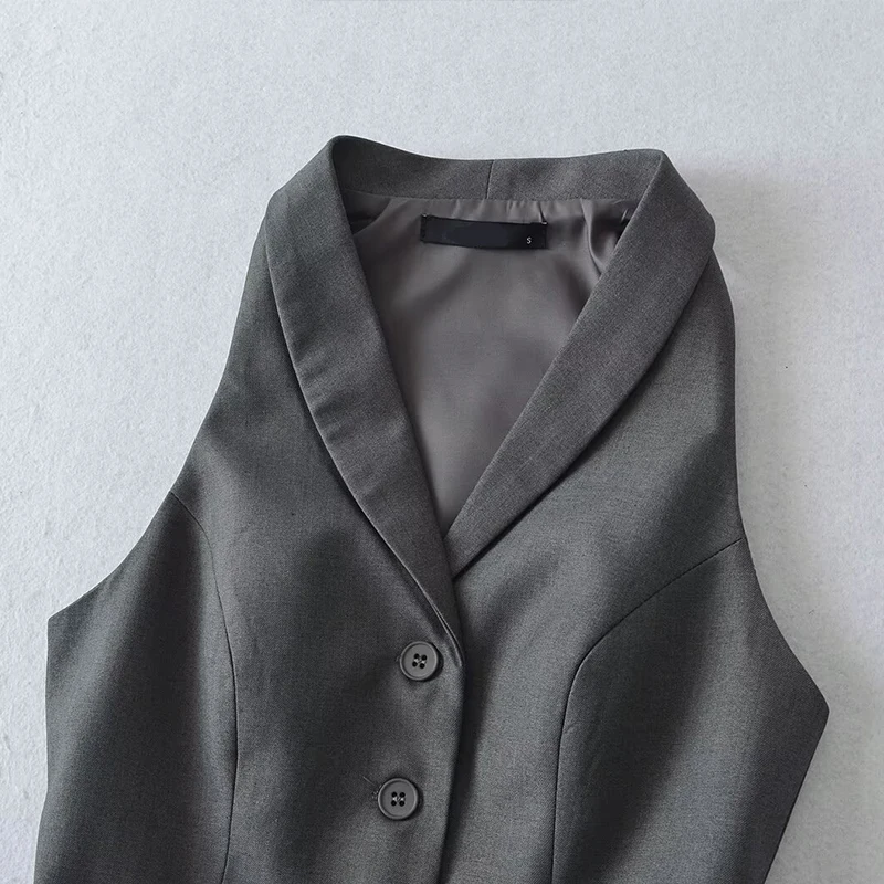 

Slim Fit Suit Vest 2025 Summer New Women's Faion Commute Polyester Fiber 00% Single Button Closure Regular Length