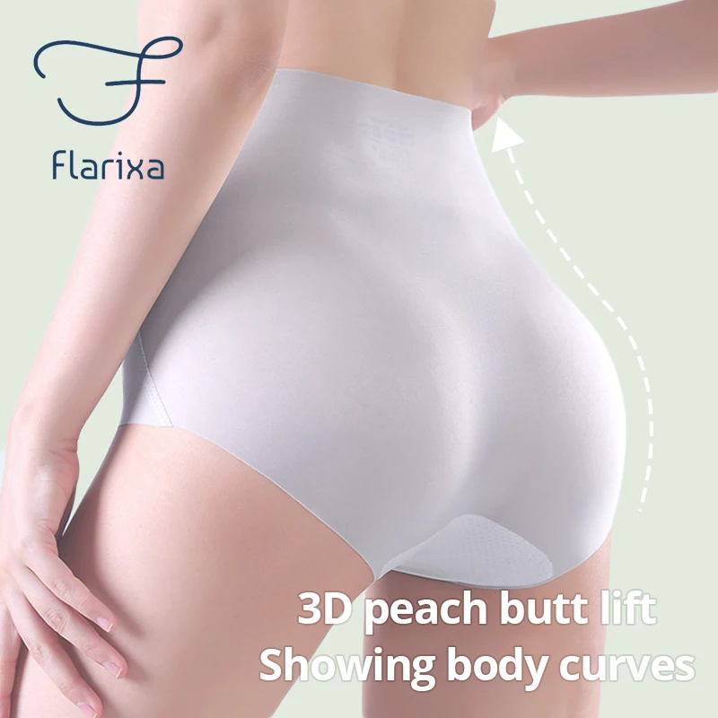 Flarixa New Ultra Thin High Waist Underwear Ice Silk Cross Tummy Control Panties Women\'s Seamless Briefs Breathable Lingerie