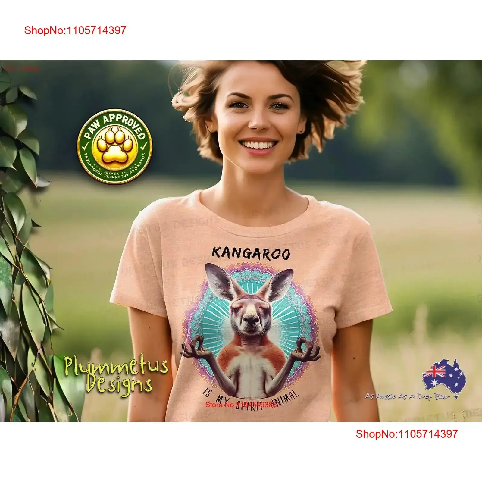 Spirit Animal Kangaroo T Shirt Spiritual Humor Yoga Enthusiasts Nature Lovers Meditation Calm Funny Prayer Vibes vintage Casual