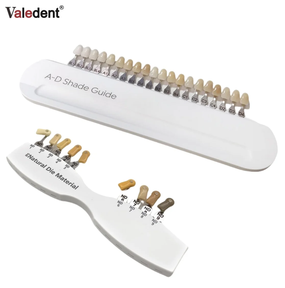 دليل تظليل الأسنان للأسنان A-D مادة البورسلين مخطط الألوان تبييض الأسنان مقارنة مادة البورسلين