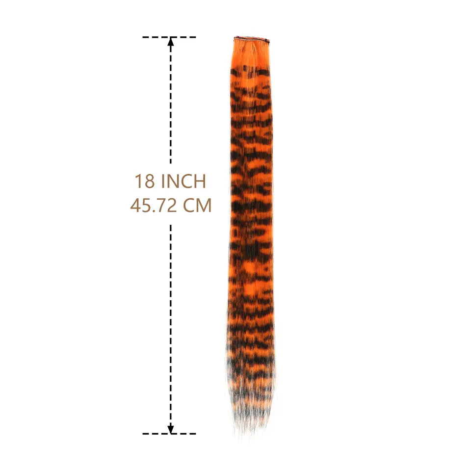 Extensiones de cabello con clip de colores, 18 pulgadas para mujer 3