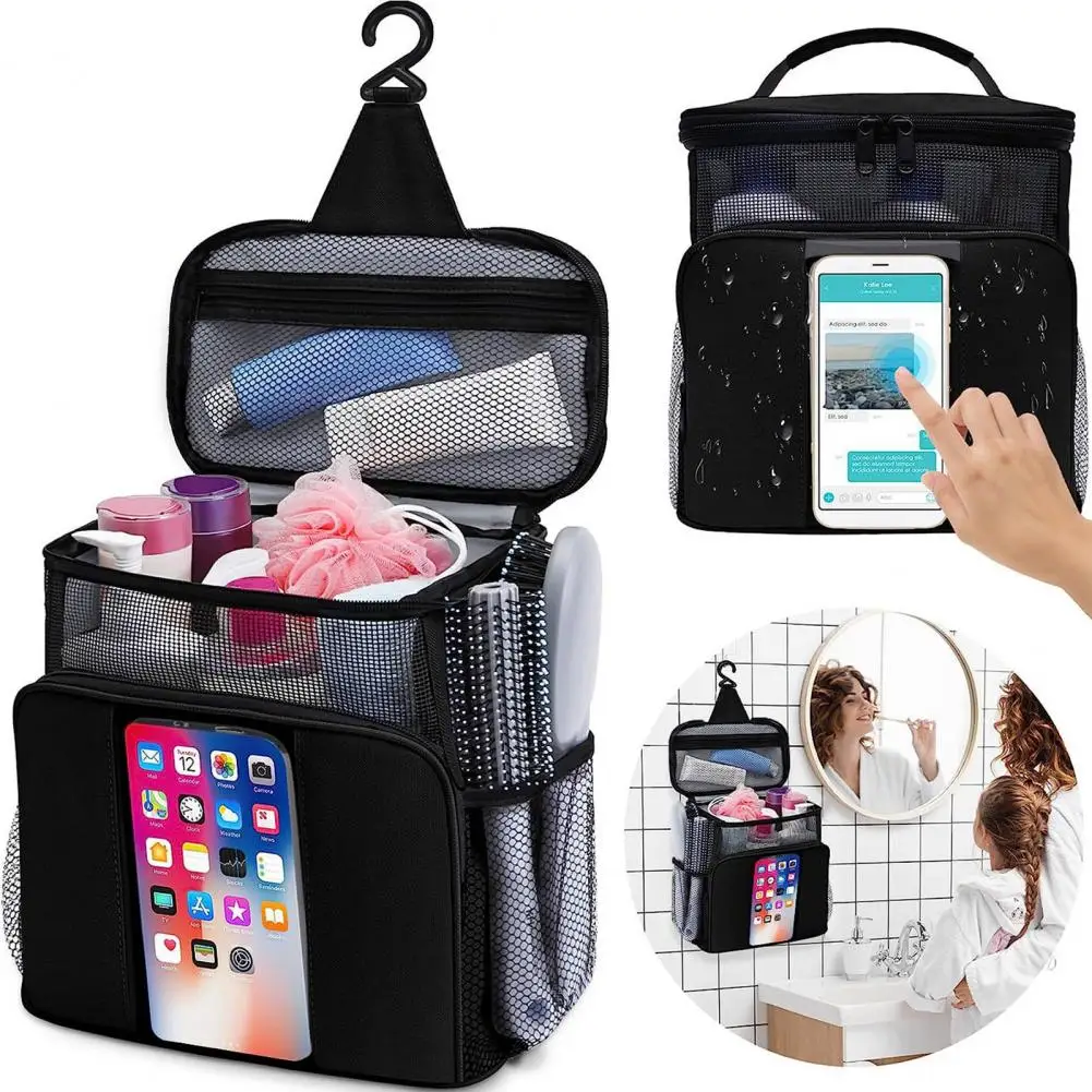 Bathroom Toiletry Bag Capacity Hanging Toiletry Bag with Handle Multiple Compartments for Quick-drying Shower Caddy Storage