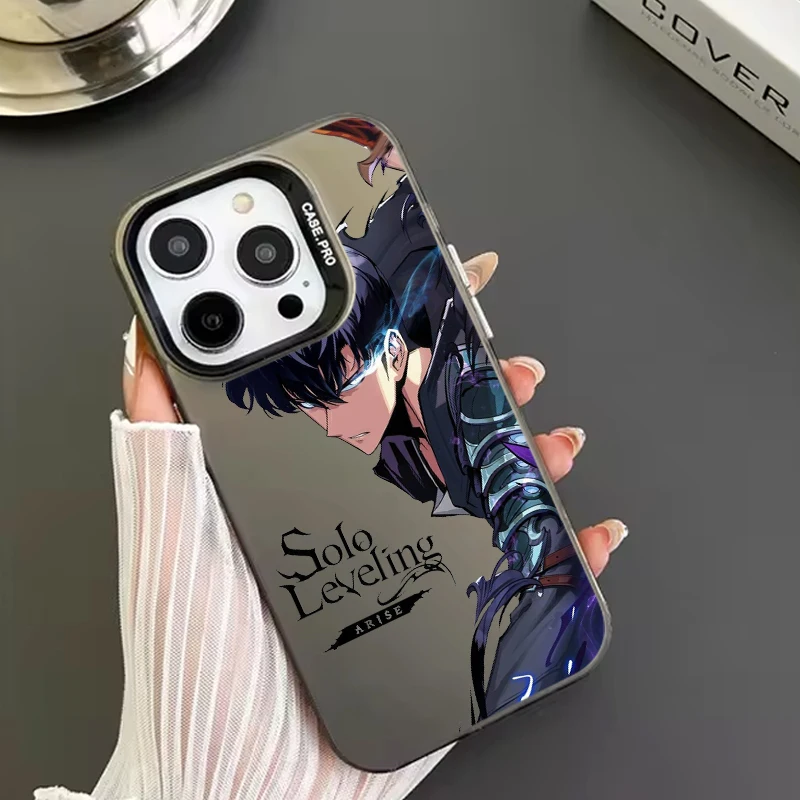 Solo Leveling Anime For Apple iPhone 15 14 13 12 11 X XS XR 8 7 Plus Pro Max Matte Colored Silver Phone Case