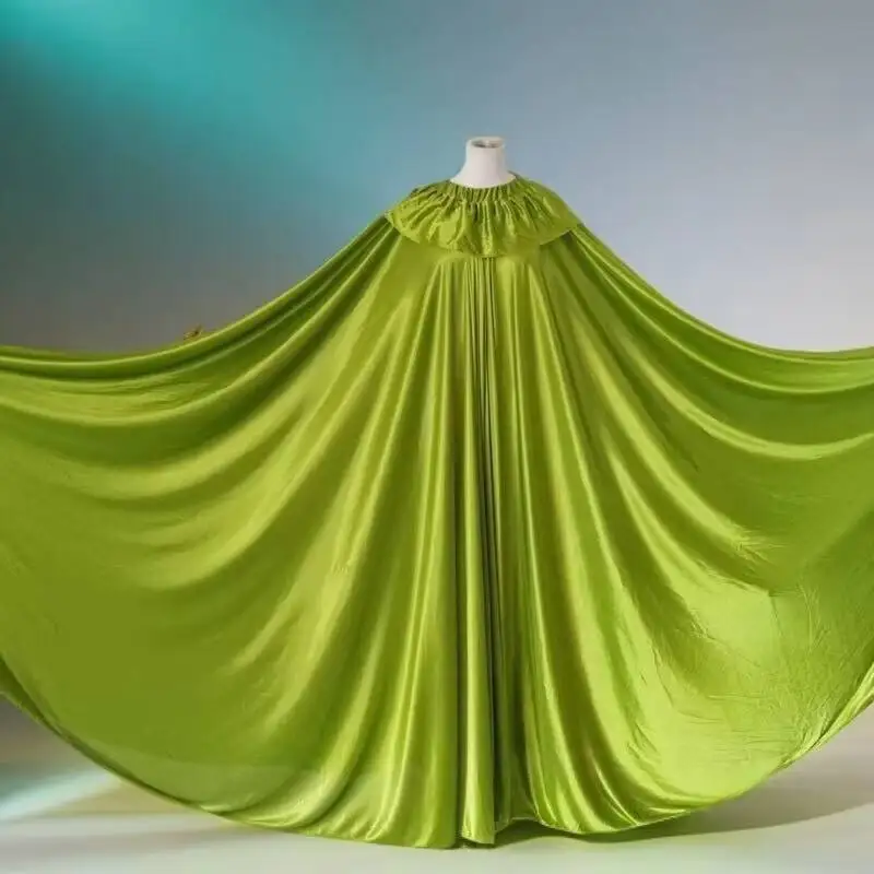 

Glossy Ruffles Women Satin Long Dress Loose Maxi Dress One-piece Elegant Dresses Sleeping Wear