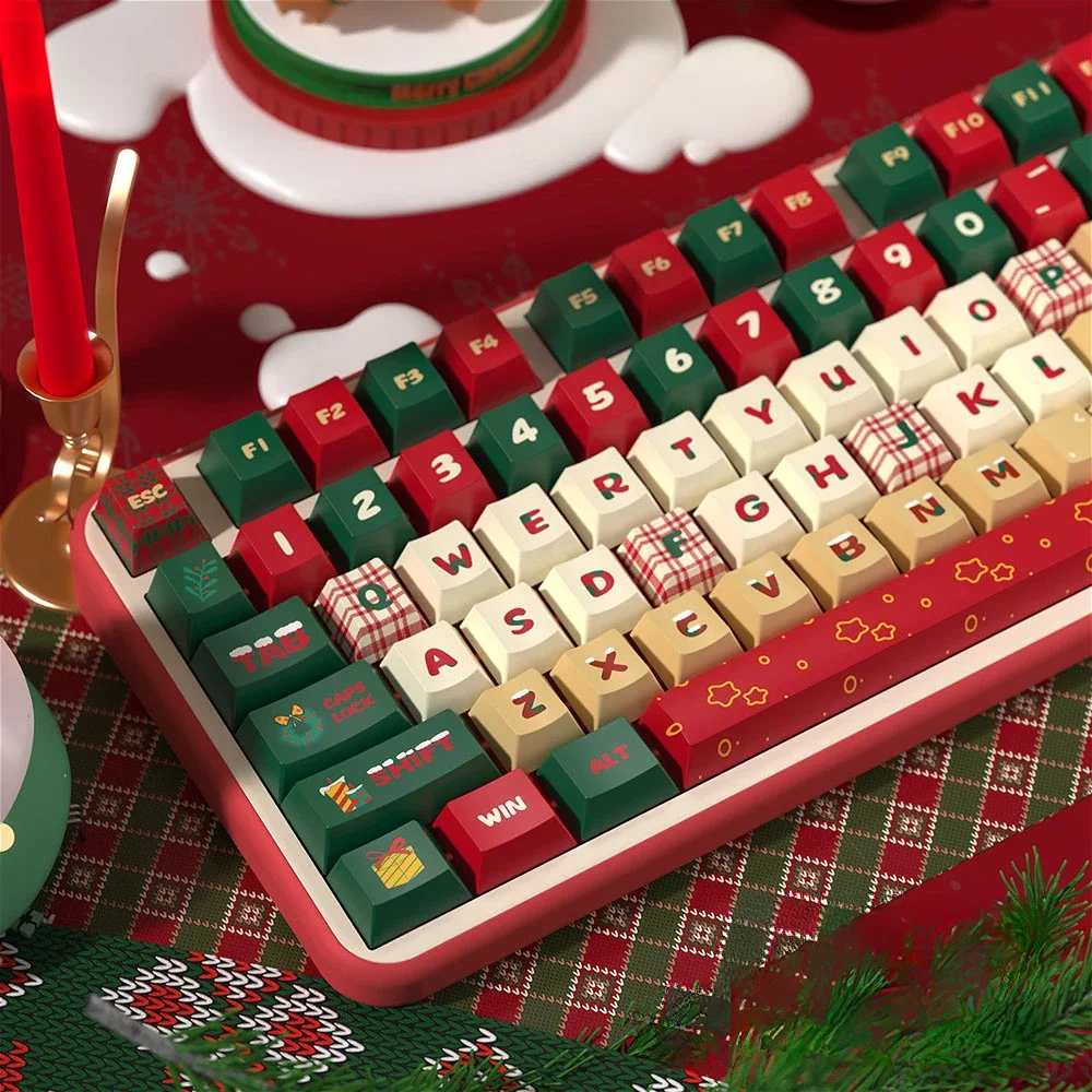 Imagem -02 - Natal Faça Você Mesmo Keycap Conjunto Pbt 158 Teclas Grande Conjunto Personalizado Cereja Mda para 60 64 84 98 108 Teclado Mecânico de Jogos mx Switch