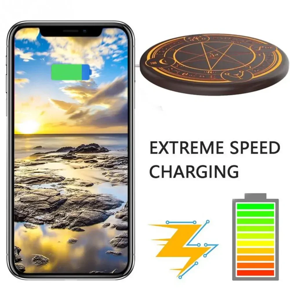 10W Qi Wireless Fast Charger Circle Magic Optical Array Wireless Charging For QI Standard Full Range Wireless Charging Phone