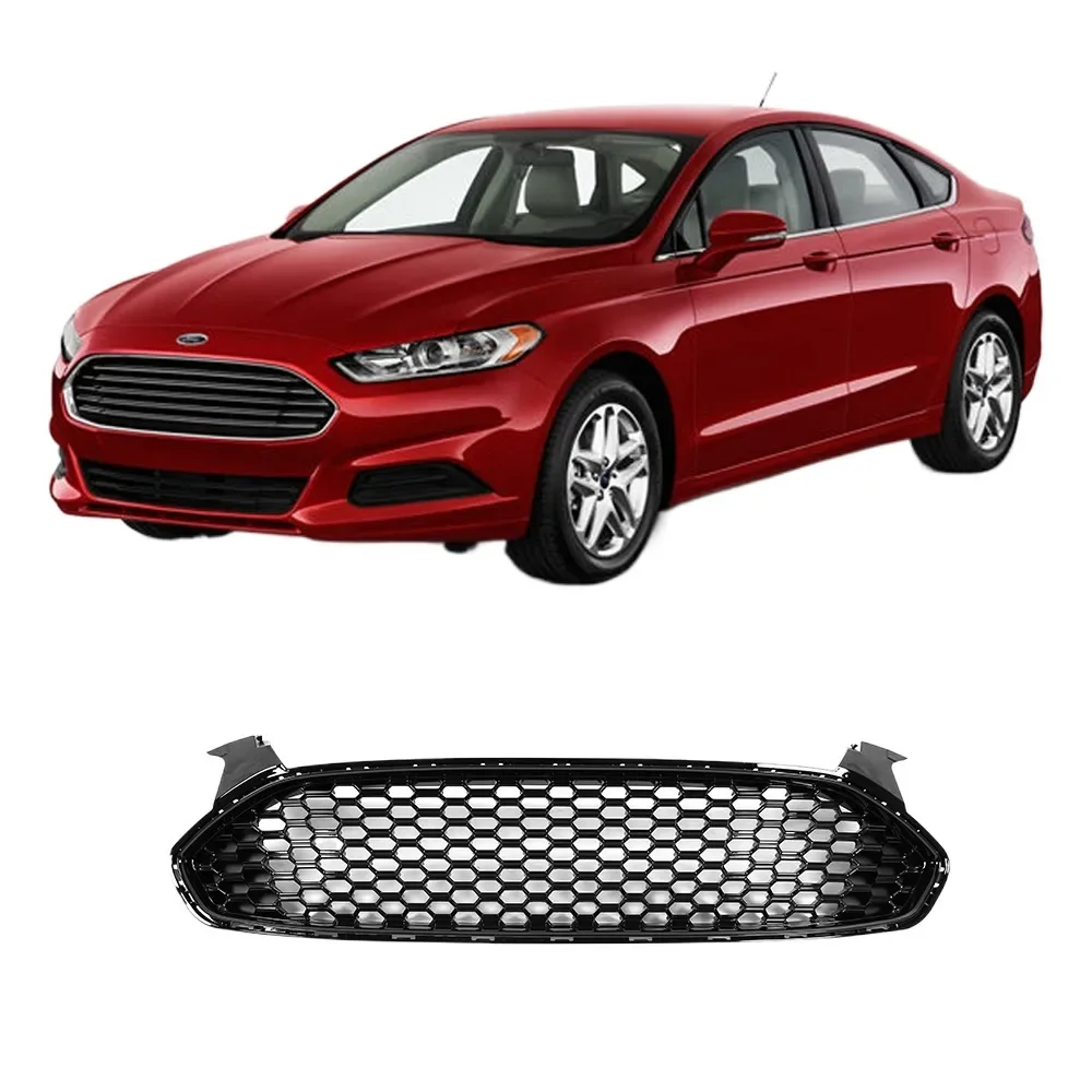 Gloss Black Mesh Honeycomb Front Grill Grille Car grille For 2013-2016 Ford Fusion