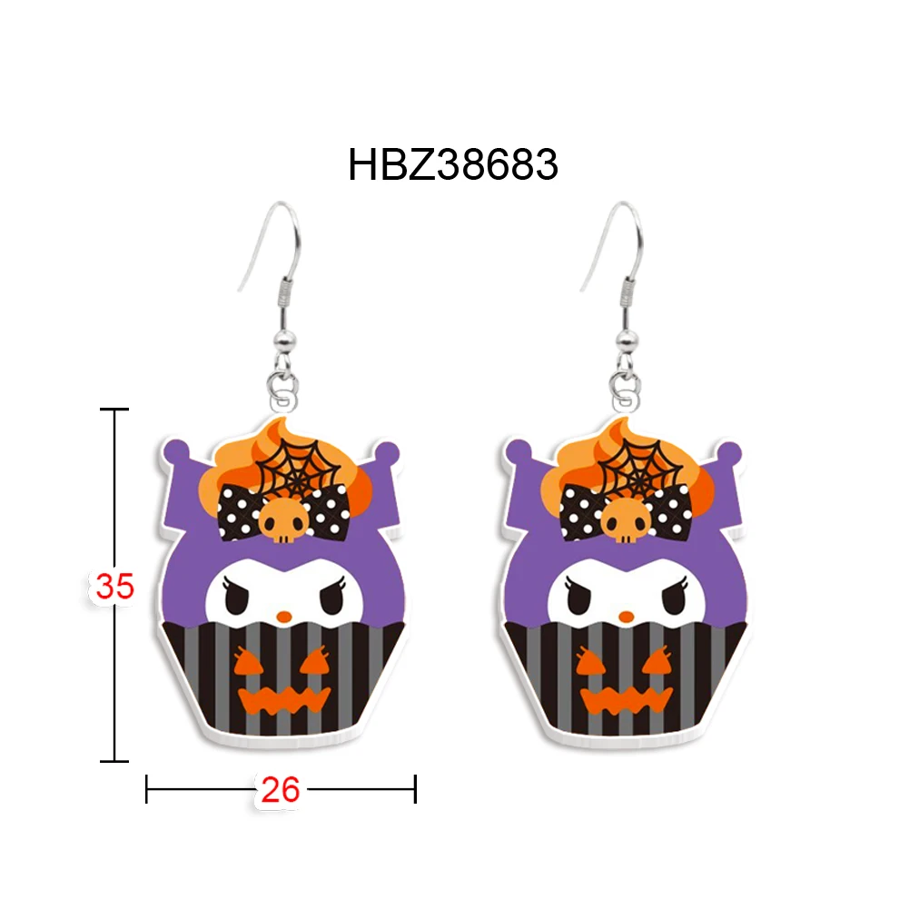 

Halloween Cup Cake Sanrio Hello Kitty Melody Kuromi Design Pendant Earrings Cute Design Earrings Women Girls Jewelry Accessories