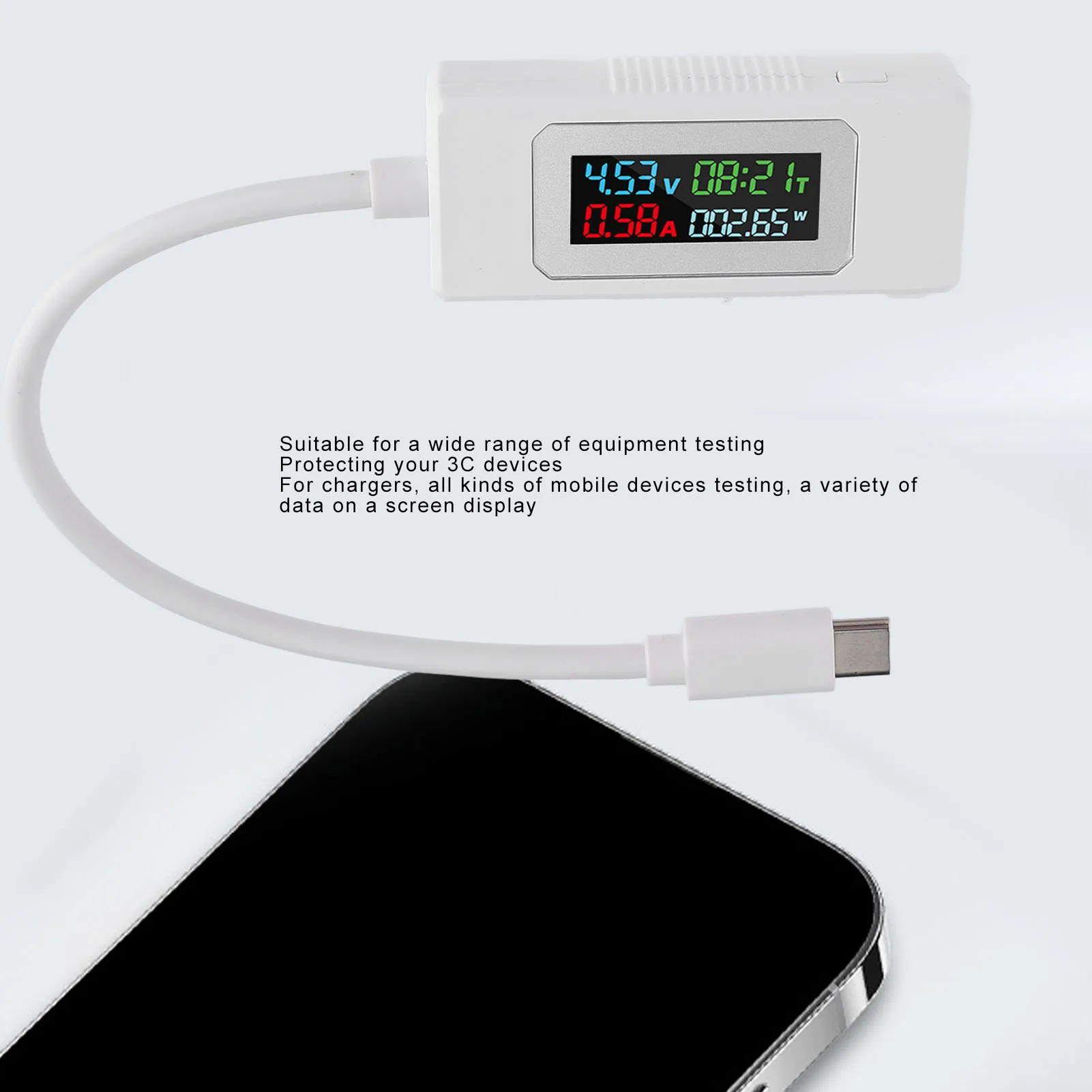 USB C テスター 4-30V 0-6.5A タイプ C 電圧電流電力容量作業時間充電器検出器電流計電圧計
