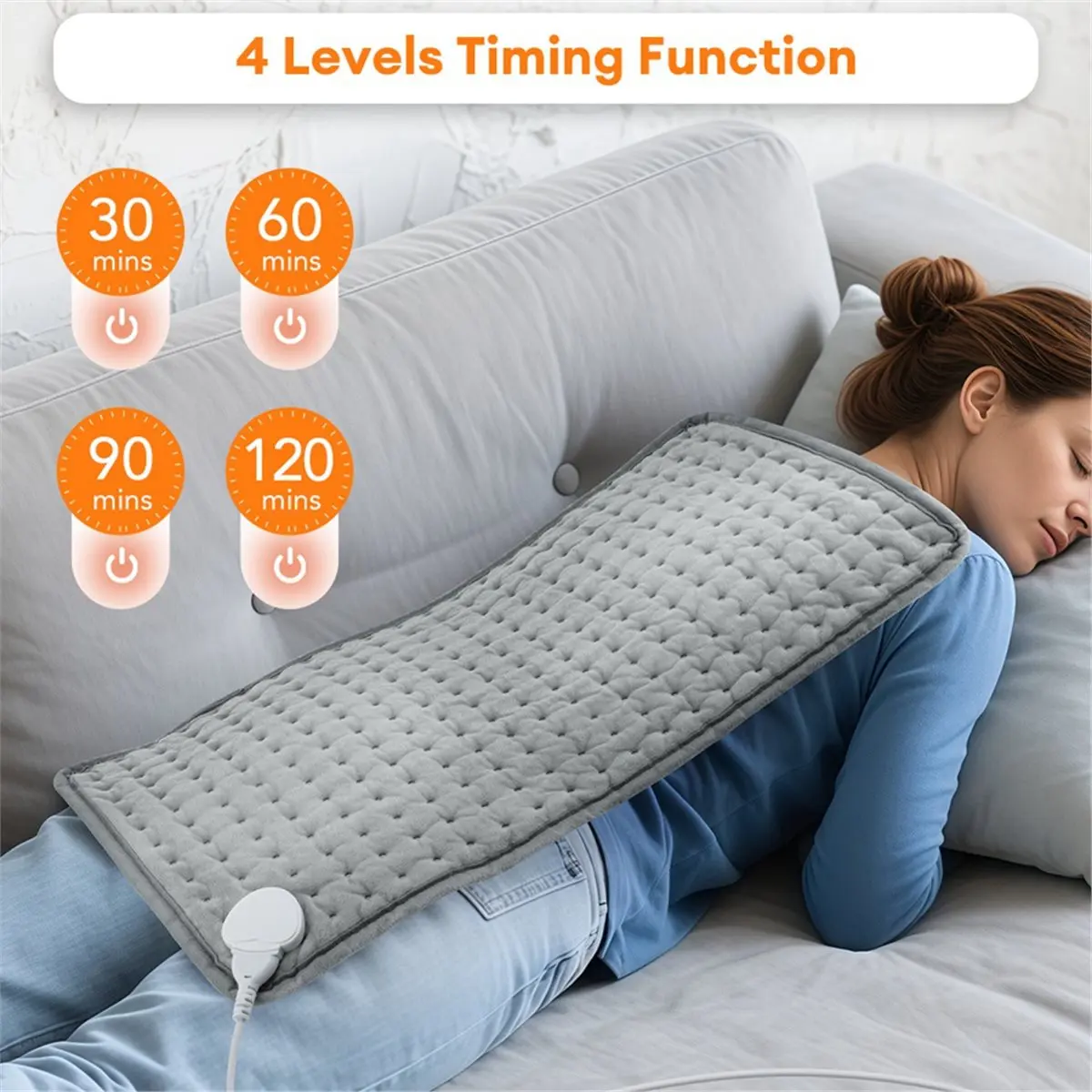 wilwill Electric Heating Pad Blanket 9 Level 4 Mode Timer Heated Pad for Abdomen Shoulder Knee Legs Winter Warm Washable-US Plug