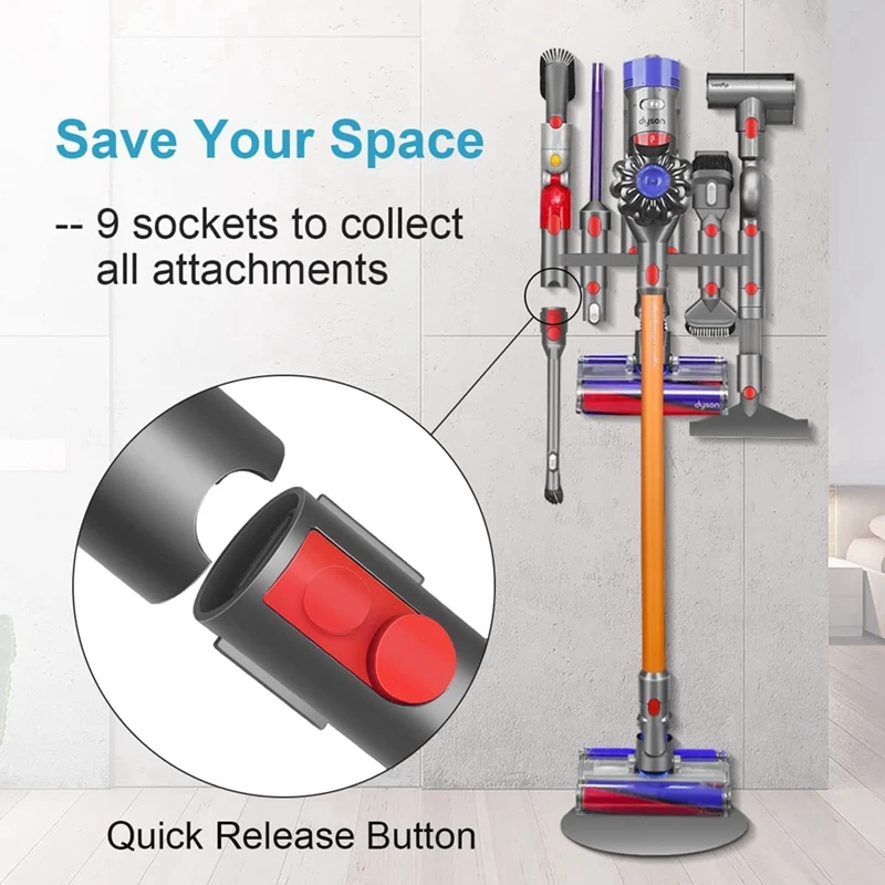 Держатель для аксессуаров для V7 V8 V10 V11 V15, органайзер для док-станции для пылесоса с 9 розетками для хранения-A69M